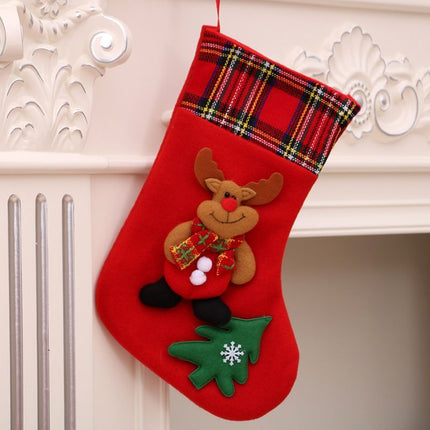 Large Red Reindeer Christmas Stocking