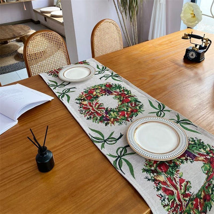 Festive Christmas Table Runner, Long Dining Table Decor for Xmas Party