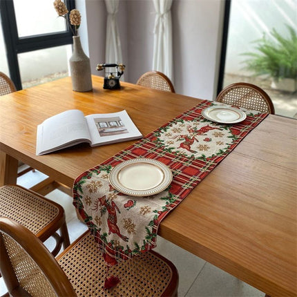 Xmas Decor Table Runner, Festive Long Strip Table Cloth