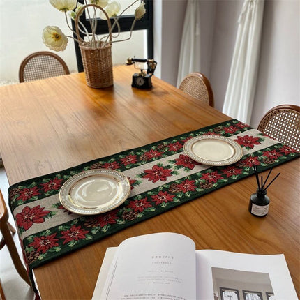 Holiday Themed Table Runner, Christmas Dining Center Linen