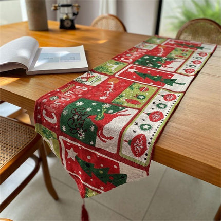 Premium Xmas Table Runner, Festive Dining Table Cloth