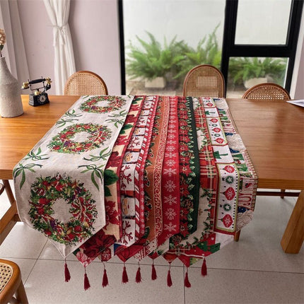Long Holiday Table Runner, Christmas Tabletop Accessory