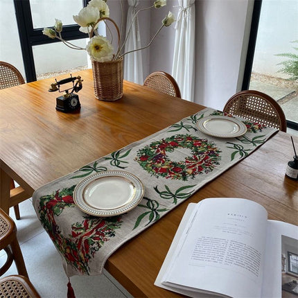 Stylish Xmas Table Runner, Long Tabletop Center Ornament