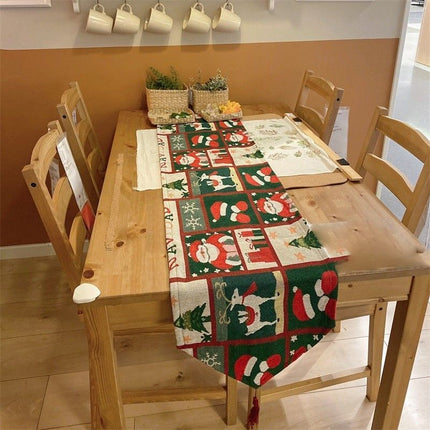 Long Festive Xmas Table Runner, Tabletop Arrangement Ornament