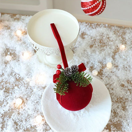 Medium Size Flocked Arch Bell Christmas Hanging Decor, Indoor Festival Decoration