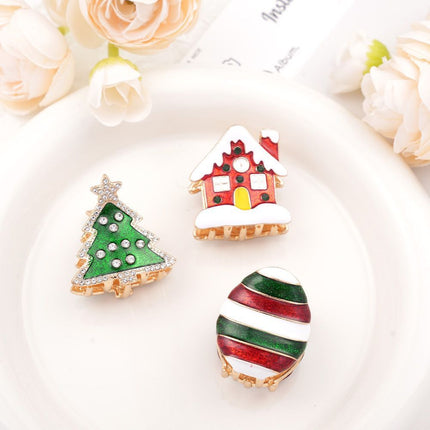 European Cartoon Style Metal Hair Claw, Santa Claus Alloy Shark Clip