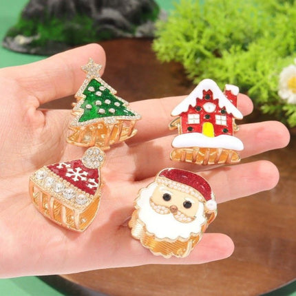 European Cartoon Alloy Hair Claw, Snowflake Metal Shark Clip