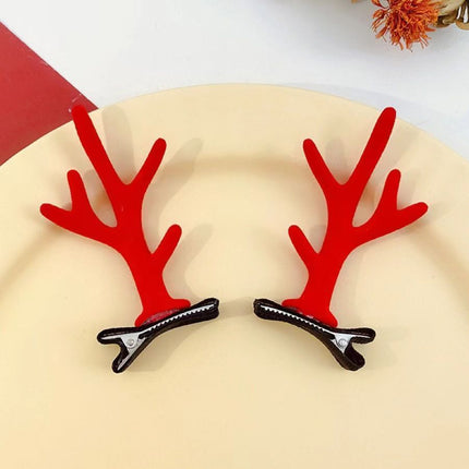 A Pair Red Antler Hair Clips