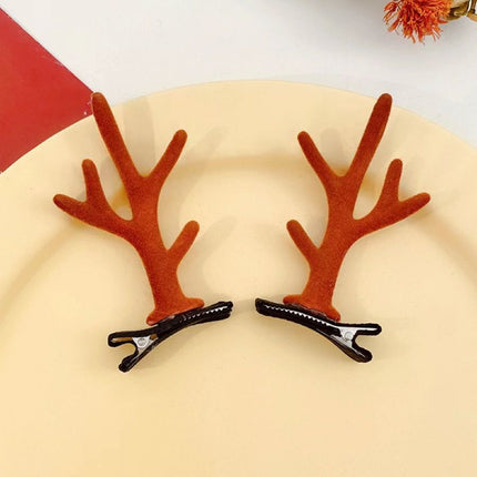 Pair of Brown Antler Hair Clips