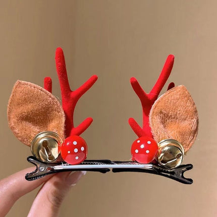 Red Antler Hair Clips with Bells