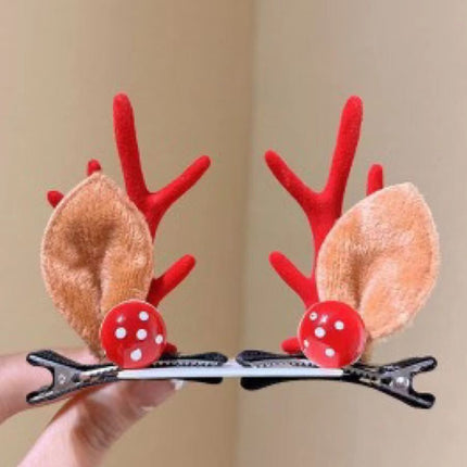 Mushroom Decor Red Antler Hair Clips
