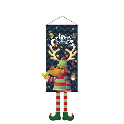 Elk Printed Hanging Flag, Christmas & Halloween Holiday Party