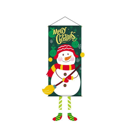 Green Snowman Hanging Flag