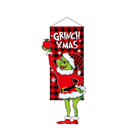 Grinch Pattern Hanging Banner