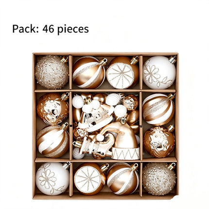 Christmas Tree Decor Baubles, 46PCS Hand Painted Ball Gift Set