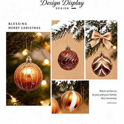 46PCS Hand Painted Christmas Ornament Balls, Gift Box Packaging