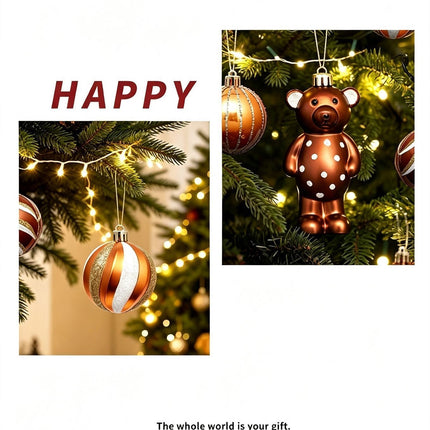 46PCS Hand Painted Christmas Ornament Balls, Gift Box Packaging