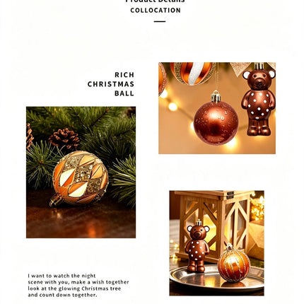 46PCS Hand Painted Christmas Ornament Balls, Gift Box Packaging