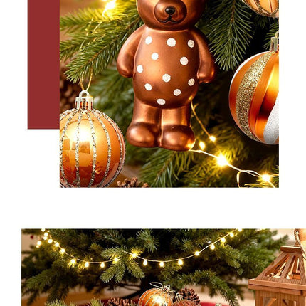 46PCS Hand Painted Christmas Ornament Balls, Gift Box Packaging
