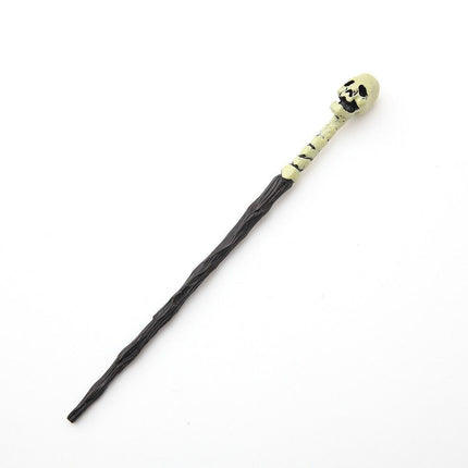 Round Sculpt Resin Magic Wand With Solid Metal Core, Dark Character Cosplay Decor, Style 31
