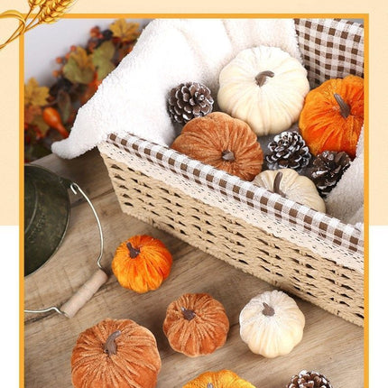 Soft Flocked Artificial Pumpkin