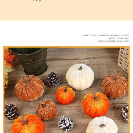 Soft Flocked Artificial Pumpkin