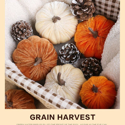 Soft Flocked Artificial Pumpkin
