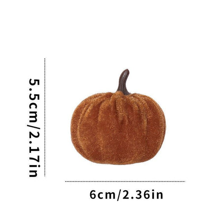 Flocked Fabric Artificial Pumpkin Figurine