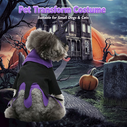 L Size Dark Tux Pet Costume, Fancy Dress for Halloween & Christmas, Lightweight for 5-6.5 kg Dogs and Cats