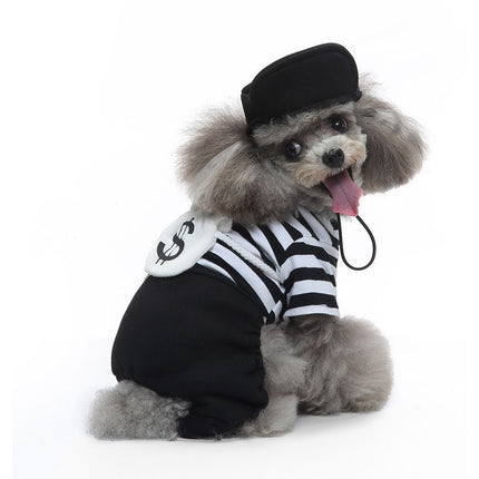 L Size Kaleido Stripe Pet Costume, Fancy Dress for Halloween & Christmas, Lightweight for 5-6.5 kg Dogs and Cats
