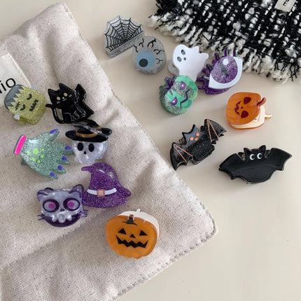 Flat Pumpkin Acrylic Hair Slides