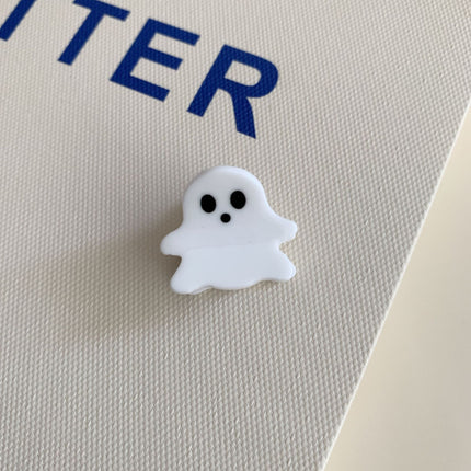 Mini White Ghost Hair Slides, Sweet Fun Hair Accessories for Everyday Wear & Festive Holiday Parties