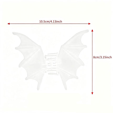 Halloween & Christmas Matte White Bat Alloy Shark Clip