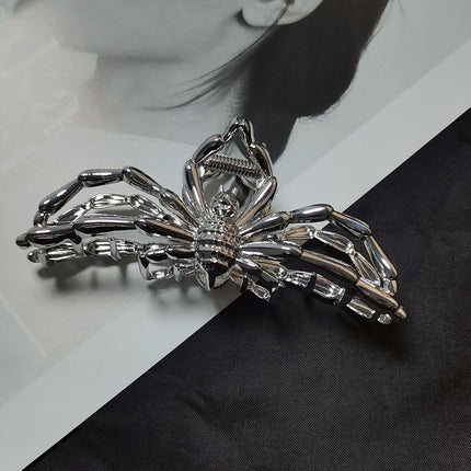 Halloween & Christmas White K Tone Spider Metal Hair Claw