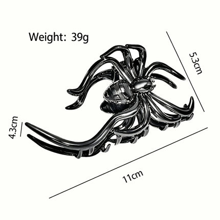 Halloween & Christmas Gun Black Spider Shaped Metal Hair Claw