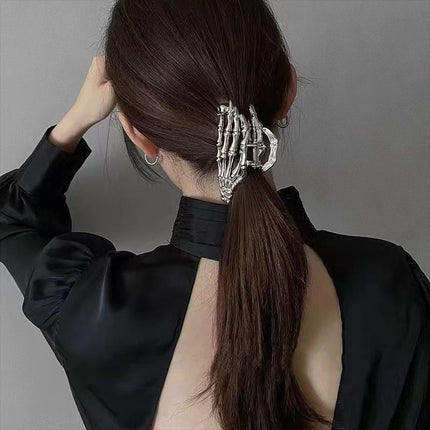 Halloween & Christmas Silver White Spider Web Alloy Hair Claw