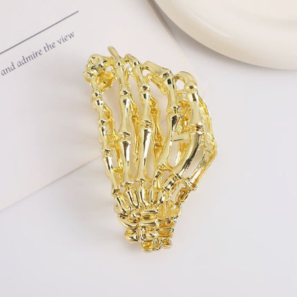 Halloween & Christmas Golden Skull Claw Metal Hair Claw