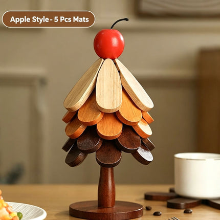5-Tier Apple Style Christmas Tree Heat Insulation Trivet