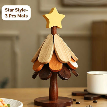 3-Tier Star Style Christmas Tree Heat Resistant Pot Mat