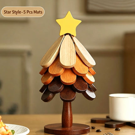 5-Tier Star Style Christmas Tree Heat Resistant Pot Mat