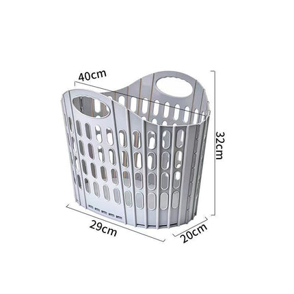 Small Hollow-out Clothes Storage Hamper, Grey Foldable Wall Hung Basket, Convenient Storage for Kids Room Clothing