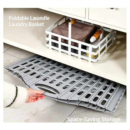 Small Hollow-Out Foldable Laundry Hamper, Blue Portable Storage Basket