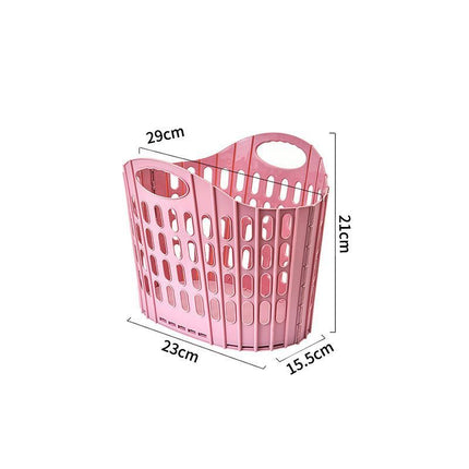 Extra Small Hollow-Out Foldable Laundry Basket, Pink Wall Mount Hamper