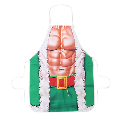 Green Muscle Man Print Party Apron