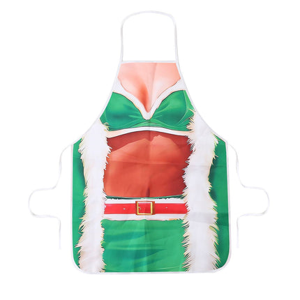 Green Muscle Female Design Party Apron, Home Cooking Apron