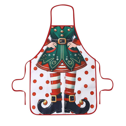 Christmas White Themed Party Apron, Waterproof Cooking Apron