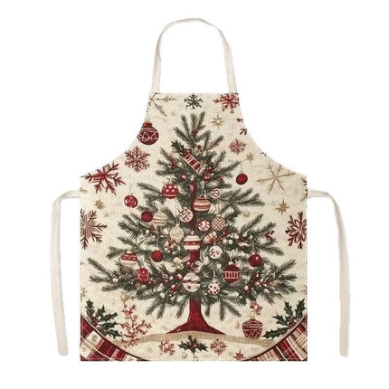 Classic Christmas & Halloween Apron, 56x45 Cm Light Cotton Linen