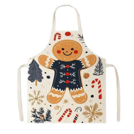 Reindeer Christmas & Halloween Apron, 56x45 Cm Light Cotton Linen