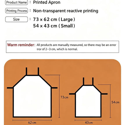 Festive Christmas & Halloween Apron, 56x45 Cm Heavy Cotton Linen
