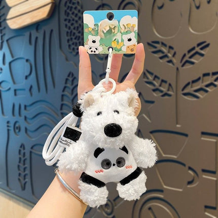 Cute West Highland Dog Plush Pendant in Panda Style